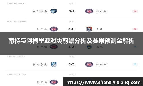 南特与阿梅里亚对决前瞻分析及赛果预测全解析